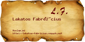 Lakatos Fabrícius névjegykártya