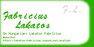 fabricius lakatos business card